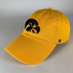 Iowa Hawkeyes NCAA Yellow Gold 47 Brand Clean Up Relaxed Fit Strapback Hat